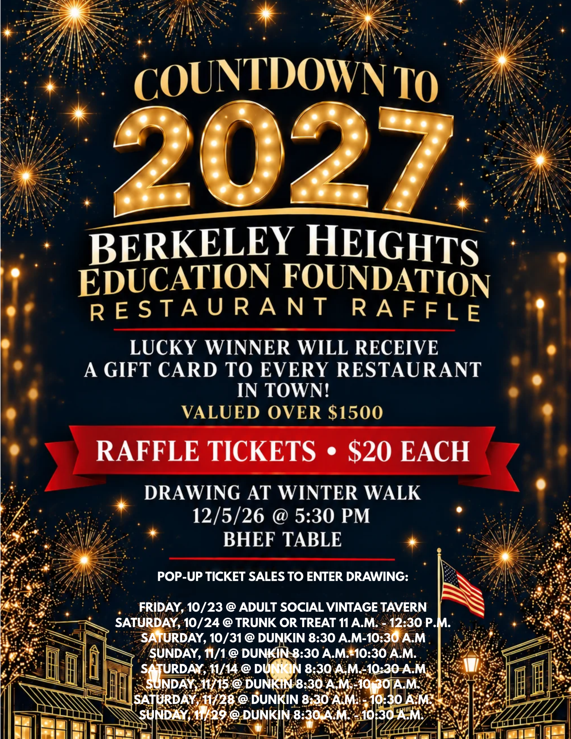 Countdown to 2027 RESTAURANT RAFFLE